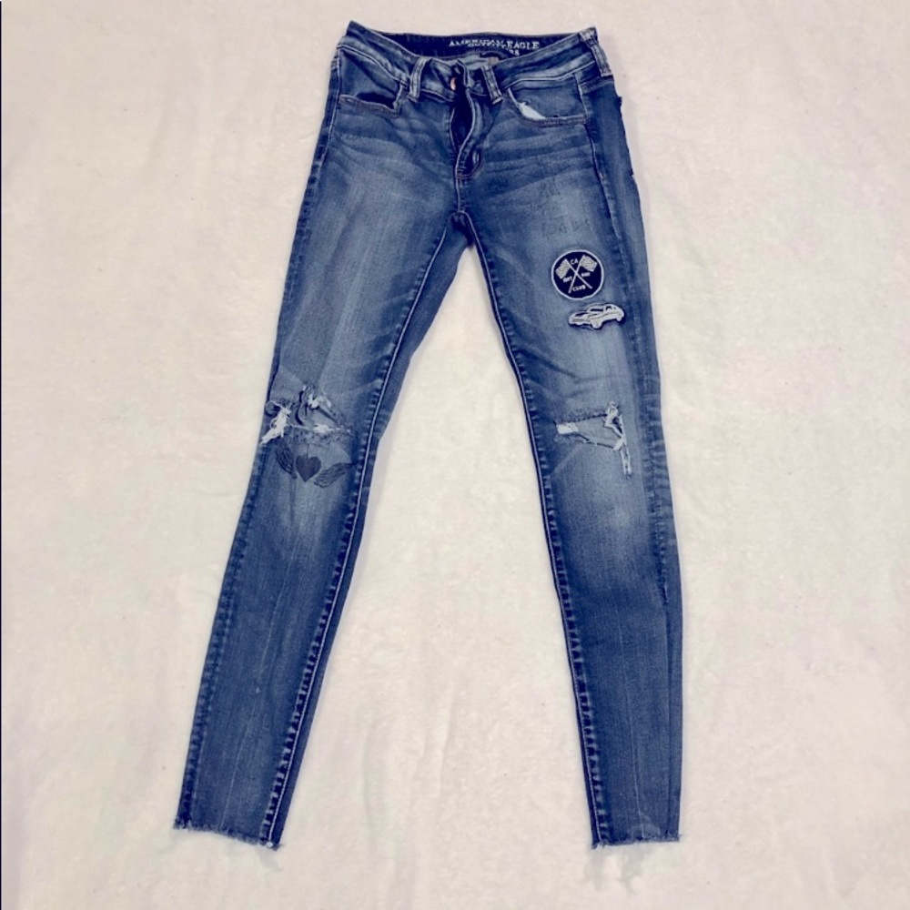American Eagle RARE patchwork denim jeggins - Picture 5 of 5